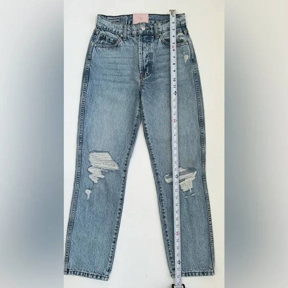 Revice Denim Straight Leg Jeans Light Wash Distressed 26 - Picture 11 of 13